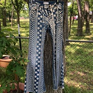 Patterned Free People Bell Bottoms